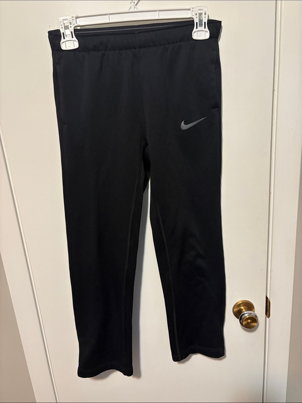 Nike Black Kids Leggings with Reflective Swoosh